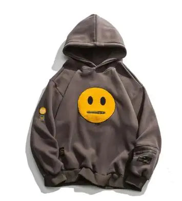 Smile Face Patchwork Hooded Sweatshirts